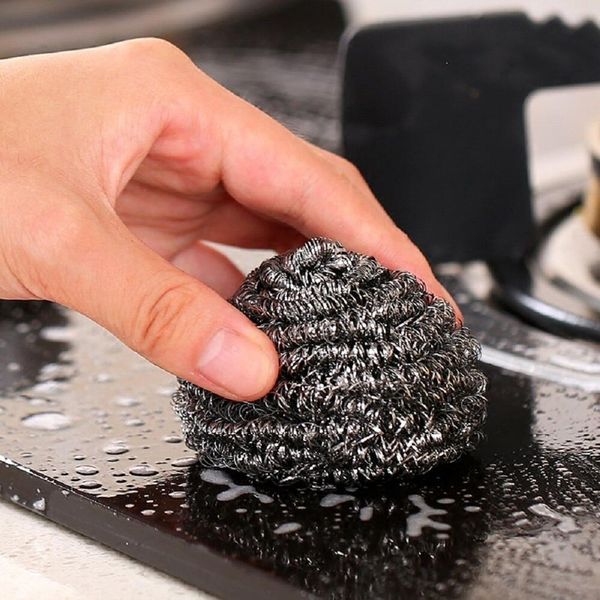 

2019 новый 6шт нержавеющей стали губки scrubbing штукатурки pad стальной проволоки болл скруббер # nn703 другое уборка организация