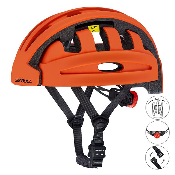 

cairbull folding city bike helmet light helmet on for outdoor mtb mountain road bicycle sports led light head cover