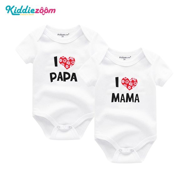 

Kiddiezoom Baby Romper 100%Cotton Short Sleeve I Love Papa Mama Printed Baby Girls Clothing Set Baby Boys Clothes Roupas de bebe