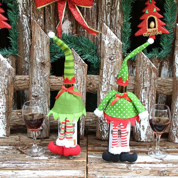 

new creative fashion stripe wine bottle cover bags for christmas decoration