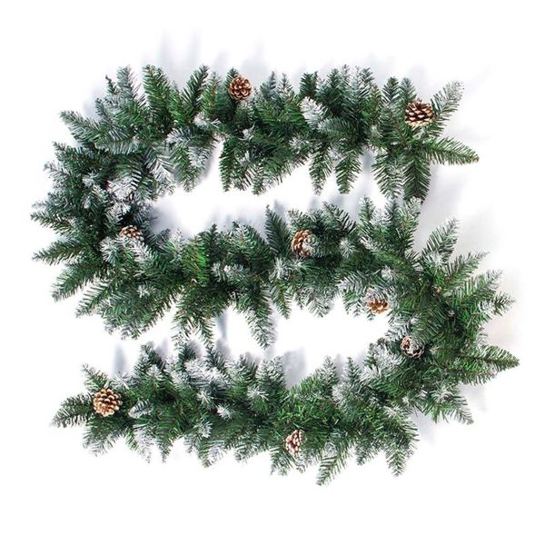 Christmas Rattan Garland Pine Cones Hanging Fireplace Xmas Tree