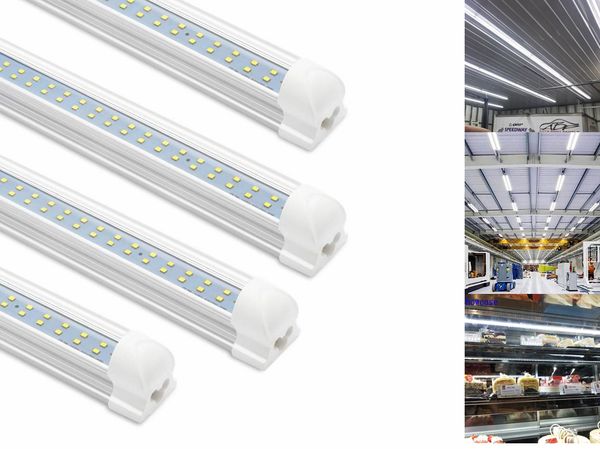 25 Stück integrierte T8-LED-Leuchtstoffröhre, 8 Fuß, 100 W, 10.000 lm, 8 Fuß, zweireihig, 576 Stück, SMD2835-Chips, LED-Ladenbeleuchtung für Lager, Garage, Scheune