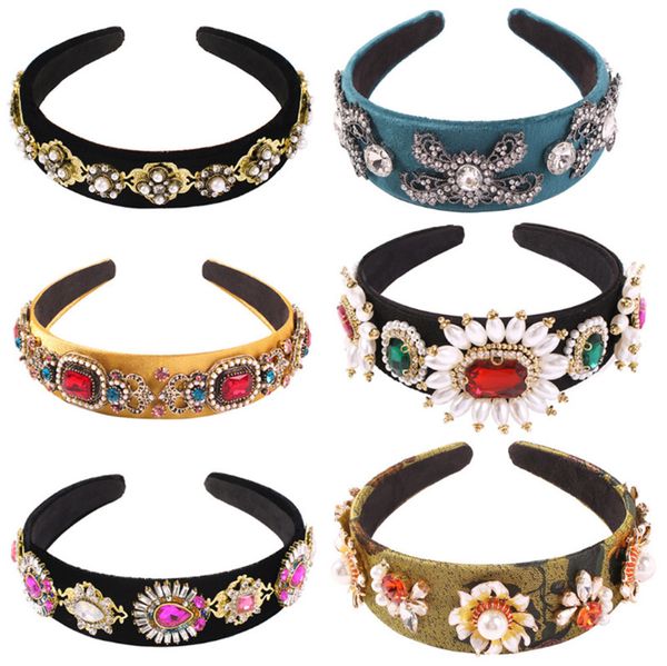 

bridal hair accessories women designer headband new baroque luxury diamond gemstone headband retro court style national style 2f0777 brw, Silver
