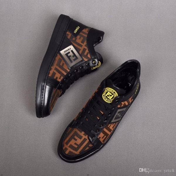 

20fw fashion mens breathable skateboard shoes men fashion sneakers trainers shoes casual genuine leather shoes yecq3, Black