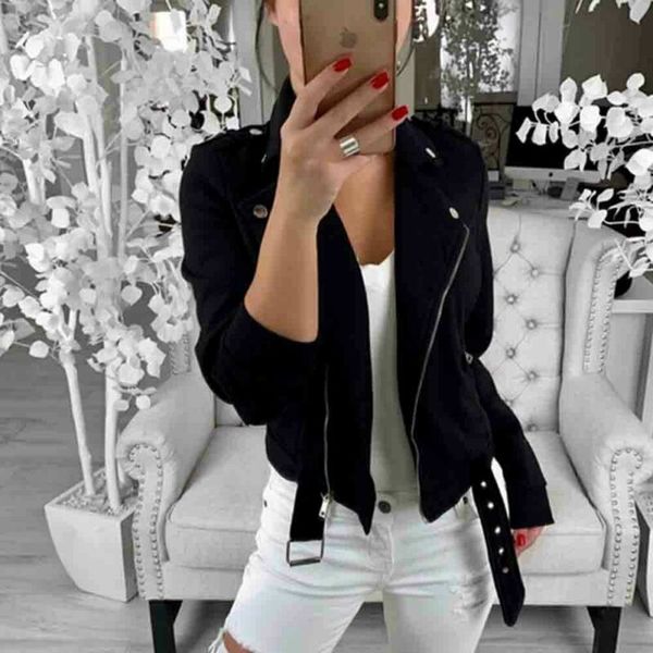 

womens long sleeve v-neck biker jacket zipper overcoat motorcycle jackets spring autumn long sleeve solid color plus size coats, Black;brown