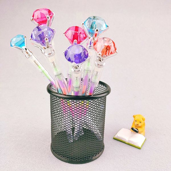 

rhinestone crystal korean stationery rainbow gel pen writing colorful books drawing