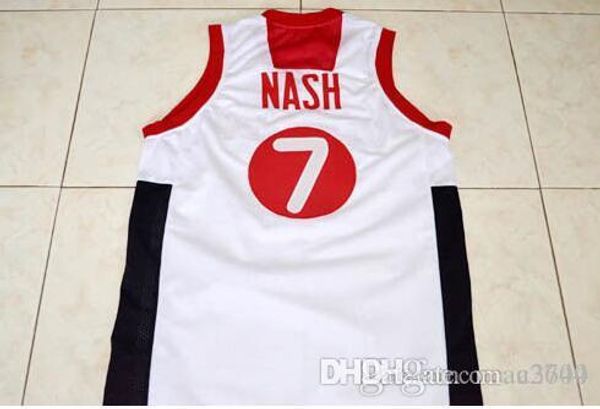 

custom men youth women vintage steve nash #7 team canada college basketball jersey size s-4xl or custom any name or number jersey, Black