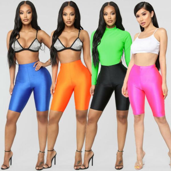 

женщины тощий спортом бег короткие гетры высокой талией тонкий тощий solid multi-color compression фитнес střechy короткие femme, White;red
