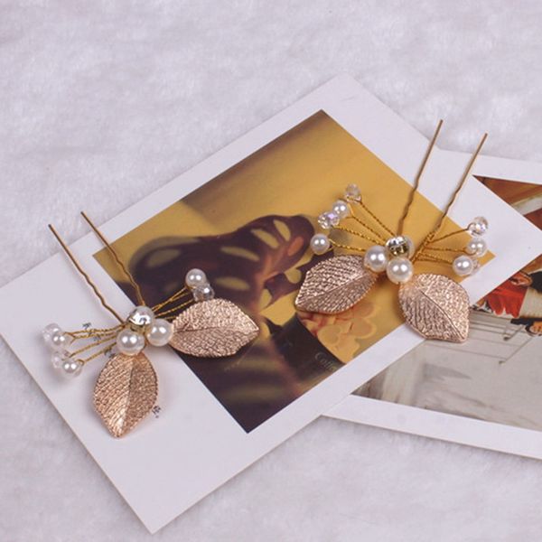 

fashion wedding bridal pearl flower clear crystal rhinestone hair pins clips bridesmaid hairwear jewelry hair accessorie, Golden;white