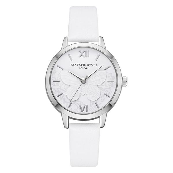 

lvpai young fashion woman boy girl watch leather band quartz wrist watch birthday gift planet mars print dial 2019, Slivery;brown