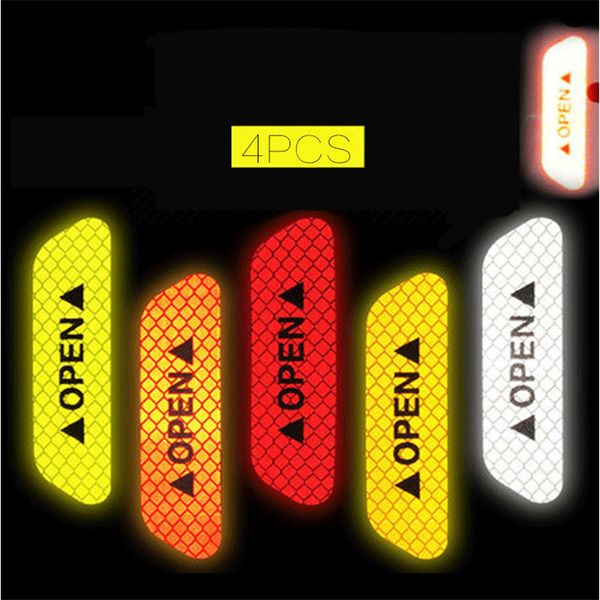 

new door strong reflective security warning stickers car body open letter reflective stick bumper decorative stickers