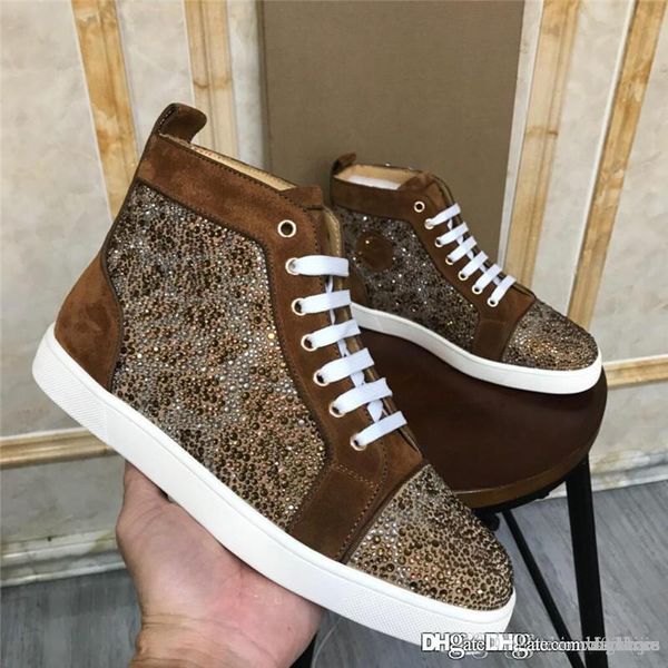 

version christi loubou new louiss paris scarpe uomo orlato flat indiana strass red bottom sneakers shoes trainers with original box