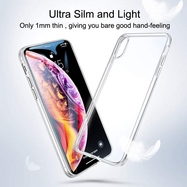 

iPhone 11 Pro X XR XS Max 8 7 6s Plus TPU силиконовый чехол чехол телефона Прозрачный 2PCS / Free Shipping