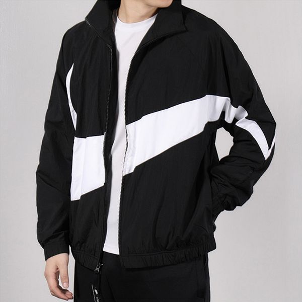 

mens jackets brand sports windbreaker patchwork zipper coats casual wholesale outerwear active running jackets b105206l, Black;brown