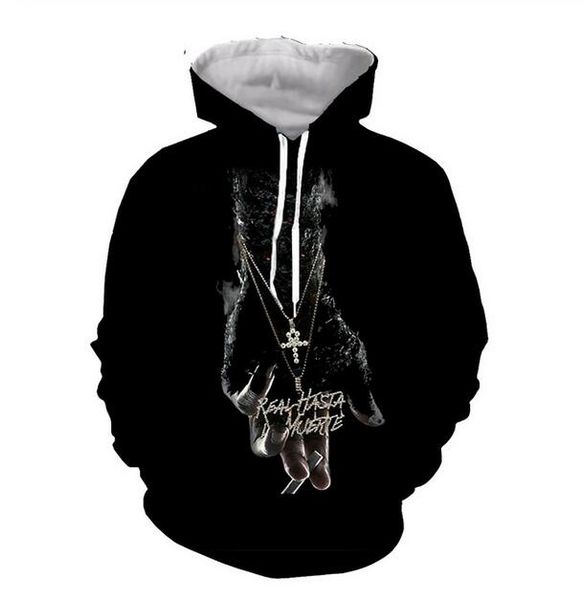 

новая мода harajuku стиль 3d печать толстовки бесплатно anuel мужчины женщины осень и зима толстовка толстовки ветровки rr0277, Black