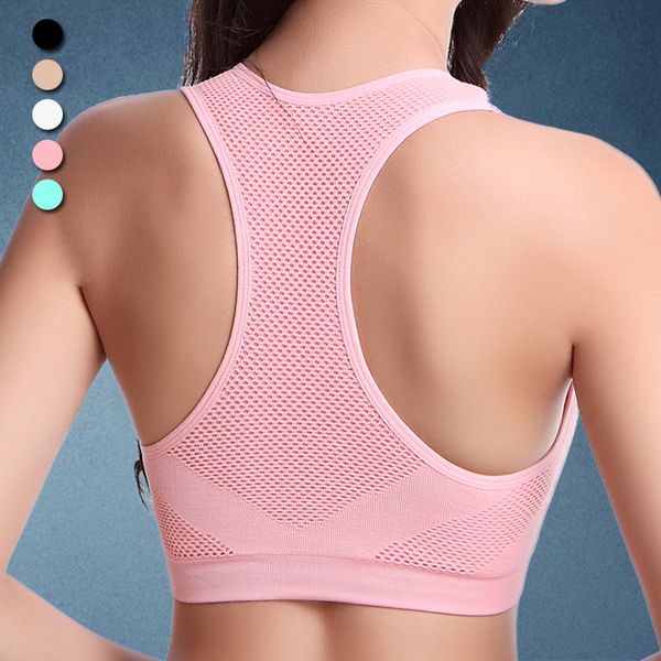 

gym clothing women sports bra racerback seamless wireless fitness yoga female breathable push up, White;black