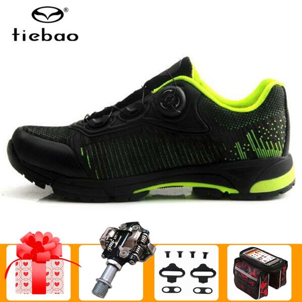 

tiebao leisure cycling shoes spd pedals set men sneakers mountain bike self-locking sapatilha ciclismo mtb bicycle riding shoes, Black