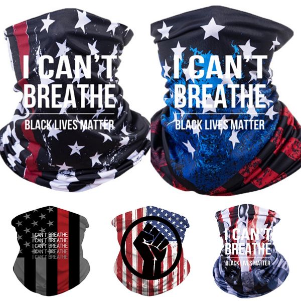 

i cant breathe shipping american flag print masks magic scarves head band outdoor neck face mask sport fishing cycling hunting bandana #8082, Blue;black