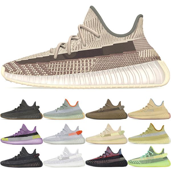 

kanye mens womens running shoes cinder zyon linen yecheil yeezreel yeshaya white black static reflective men sports sneakers size 36-47