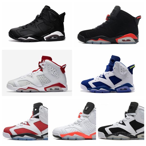 

6 carmine basketball shoes classic 6s unc black blue white infrared low chrome women men sport blue red oreo alternate oreo black cat
