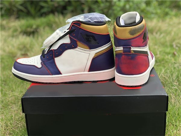 

2019 Best Authentic Air High x 1 OG Defiant SB Lakers Court Purple Retro Light Bone Black UNIVERSITY GOLD Man Basketball Shoes CD6578-507