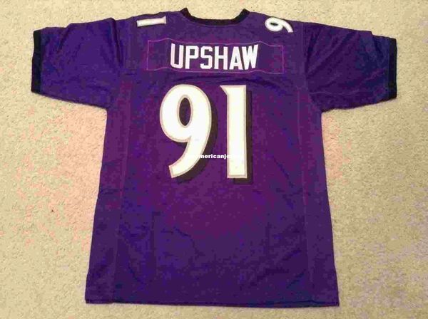 

retro custom sewn stitched #91 courtney upshaw purple mitchell & ness jersey s-5xl,6xl men's football jerseys rugby, Black;blue