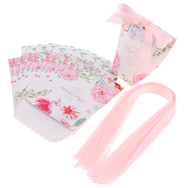 

10pieces creative wedding supplies fairy candy boxes with ribbons and flower