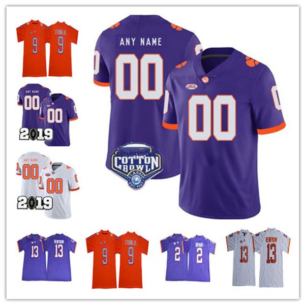 

ncaa clemson tigers 16 trevor lawrence 9 travis etienne jr. deshaun watson hunter renfrow 2 kelly bryant cotton bowl football jerseys, Black