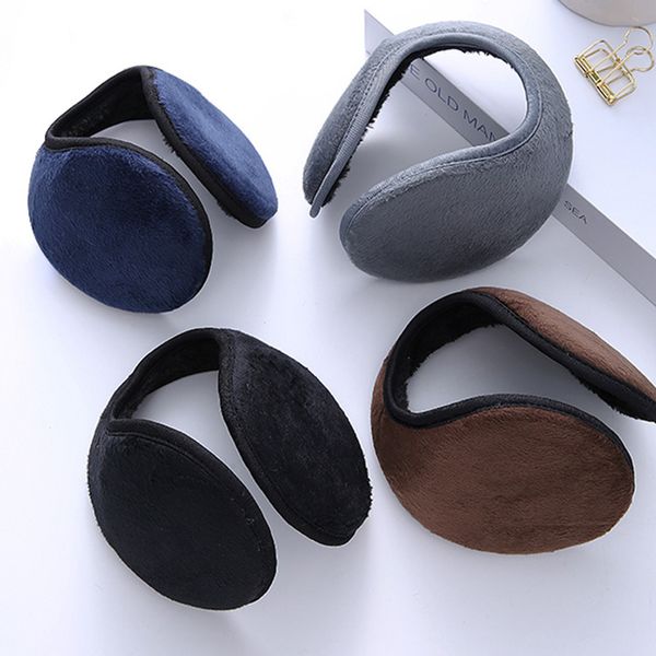 

korean fashion solid winter earmuffs soft thicken plush ear cover protector ear muff wrap band warmer earflap for men, Blue;gray
