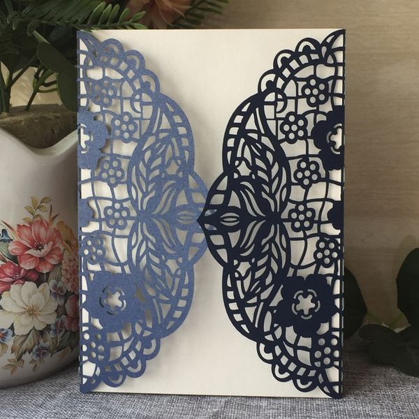 

30pcs /lot beautiful flower royal wedding invitation cards envelope apply to ceremony grand events party for birthday engagements supplies, Black