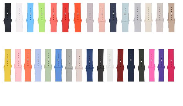 

32 color ilicone trap for apple watch band 44mm 42mm 40mm 38mm erie 4 3 2 1 60