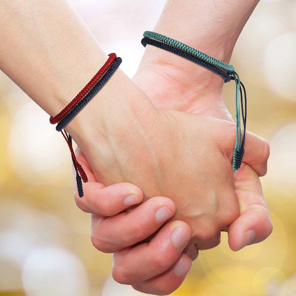

fashion braided kont chain bracelets for women men lucky red black silver rope string handmade woven bracelet special jewelry gift