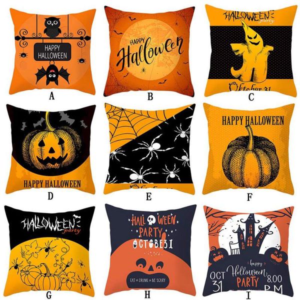 

halloween pumpkin witch cushion cover halloween decorative pillowcase peach skin square pillow case for home decoration