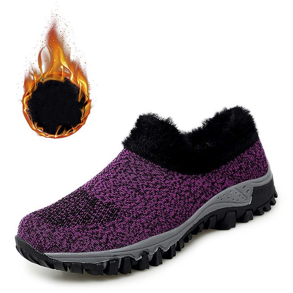

women boots winter warm snow boots women ankle for female winter shoes botas mujer plush shoes woman, Black