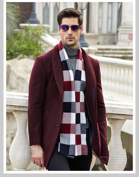 

новые 2918 мужские шерстяные пальто куртки однобортные длинные тонкие casaco masculino молодежные повседневные мужские гороховые куртки паль, Black