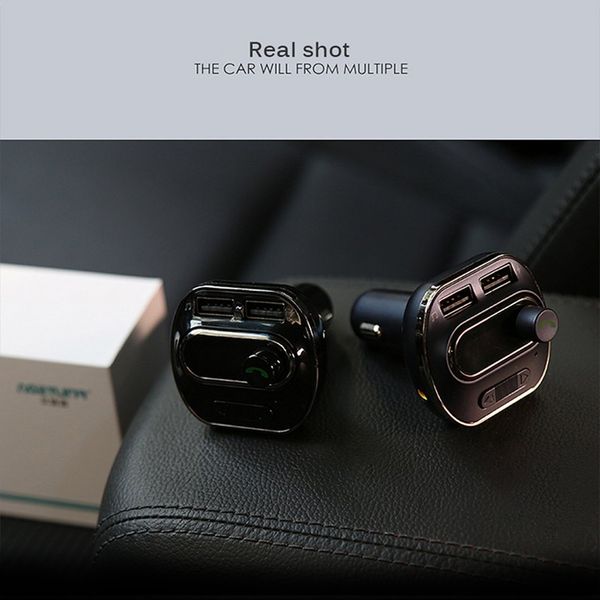 

t19 bluetooth fm transmitter wireless in-car radio transmitter adapter universal car charger with dual usb charging ports