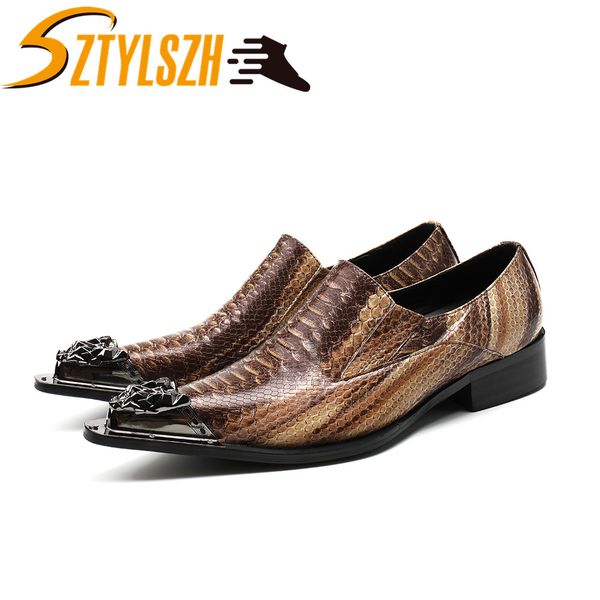 

men dress shoes fashion luxury classic genuine leather metal tip flats banquet wedding mens dress shoes italian formal oxfords, Black