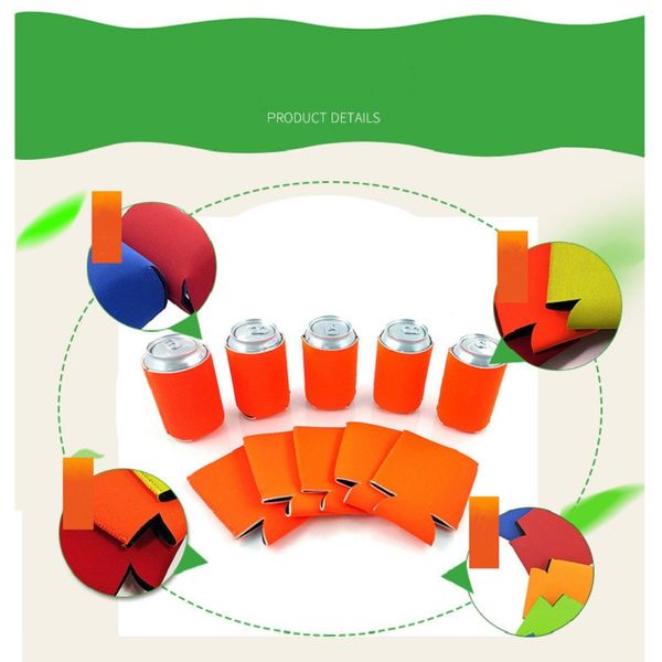 Fest der neuen Ankunfts-Farbe Neopren faltbare Dosenkühler Bierkühler-Beutel für Wein Essen Dosen Abdeckung Küche bearbeitet freies Verschiffen