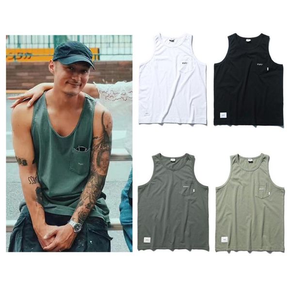 

not wtaps men gym clothing tank descendant bodybuilding sleeveless vests muscle shirt alphalete fitness clothes fashion, White;black