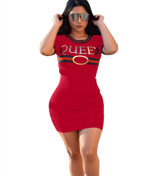 

2020 new womens designer dress with letter pattern bodycon clothes rinted dresses for party queen summer slim club dress lll9062102, White;black