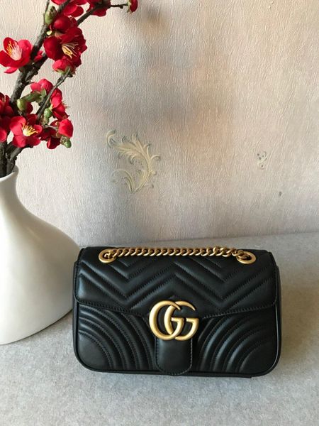 

Fa hion cla ic women 039 handbag leather cro wi e po tman chain lady bag 443497 ize26 15 7