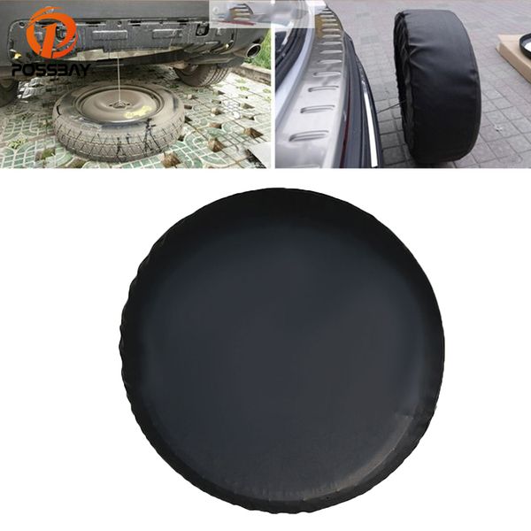 

possbay tire cover case 14 inch/15 inch/16 inch/17 inch black car spare tire cover storage bags wheel protection covers