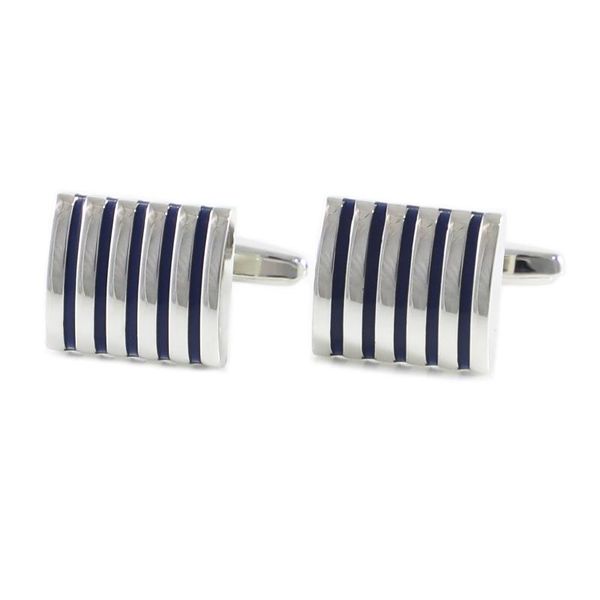 

fashion curved rectangle navy stripes cufflinks father's day birthday cuff links wedding cuff links, Silver;golden