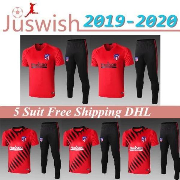 

2019 20 atletico madrid football tracksuit madrid short sleeve training suit 19 20 camiseta de futbol atletico training suit size:s-2xl, Black;red