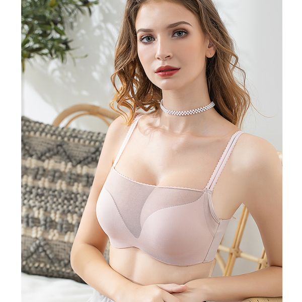 

2020 cmenin women lace bra plus size underwire gather adjustment plunge lingerie bras for women underwear bh b0160, Red;black