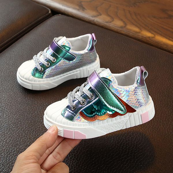 Scarpe per bambini Scarpe casual per ragazze Paillettes Ali piatte Oro rosa Scarpe per bambini Baby Toddler Girls Sneaker Fashion Boys Trainers School