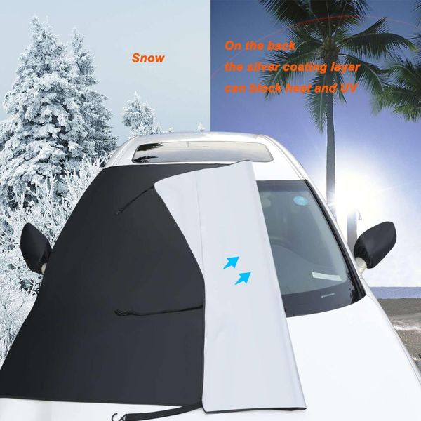 

205x105cm snow block car front windshield cover anti-frost anti-icing ice snow shield window mirror protector half car protector