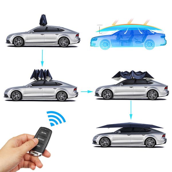 

portable waterproof full automatic car tent umbrella roof cover uv protection kits car cover umbrella remote control sun shade