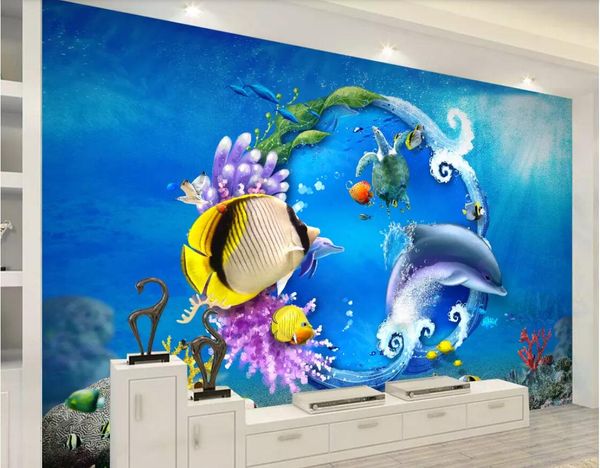 

3d wallpaper custom p murals cool summer sea bottom world ocean 3d living room tv background wall wallpaper for walls 3 d