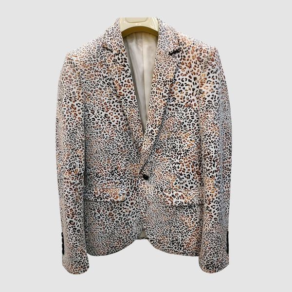 

spring leopard single костюм корейский slim fit night прическа отдел повседневный цветок моды человек мужчина для suit blazer мужчина для, White;black